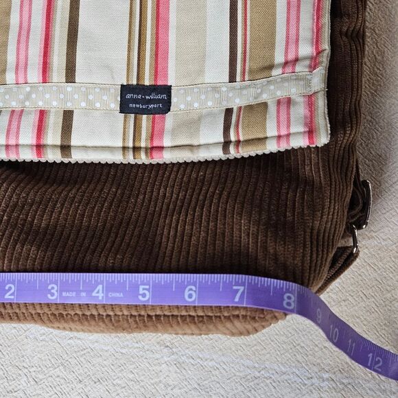 Anna William Newburyport Corduroy Stripe Zip Top Adjustable Straps Backpack Bag main image 10